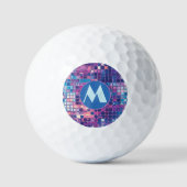 Groovy Blue & Paarse Discobal Gepersonaliseerde Go Golfballen (Voorkant)