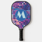 Groovy Blue & Paarse Discobal Gepersonaliseerde Go Pickleball Paddle (Voorkant)