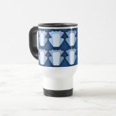Groovy Blue Tux Pattern Reisbeker (Voorkant links)