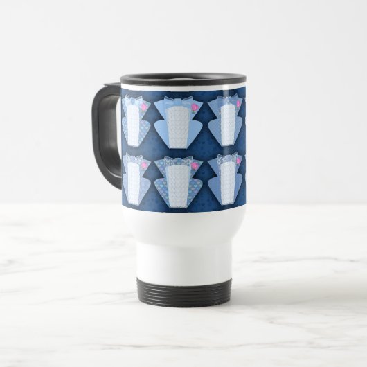 Groovy Blue Tux Pattern Reisbeker (Voorkant links)