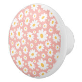 Groovy Blush Boho Daisy Bloementuin Patroon Keramische Knop (Rechts)