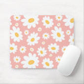 Groovy Blush Boho Daisy Bloementuin Patroon Muismat (Met muis)