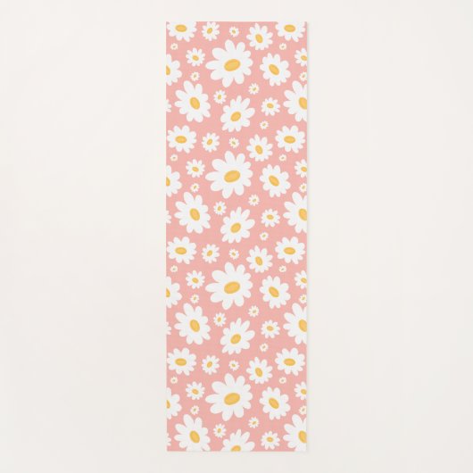 Groovy Blush Boho Daisy Bloementuin Patroon Yogamat (Voorkant)