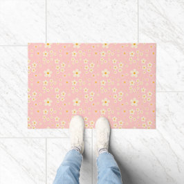 Groovy Blush Boho Madeliefje Bloem Tuin Patroon Wr Deurmat
