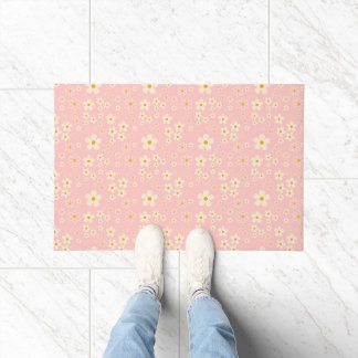 Groovy Blush Boho Madeliefje Bloem Tuin Patroon Wr Deurmat