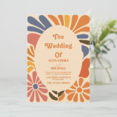 Groovy Boho Beachy Fun Vibes Bruiloft Kaart (Staand voorkant)