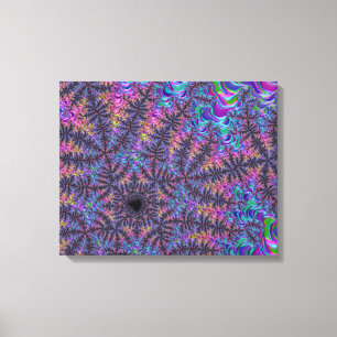 Groovy Boho Colorful Jewel Tone Fractal Art Canvas Afdruk