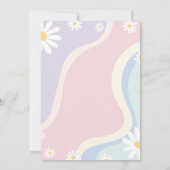 Groovy Boho Daisy 1e Verjaardag uitnodiging (Achterkant)