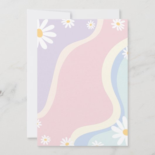 Groovy Boho Daisy 1e Verjaardag uitnodiging (Achterkant)