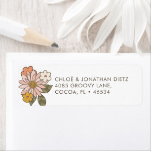 Groovy Boho Floral Return Address Labels