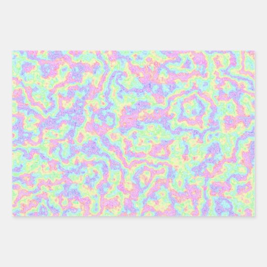 Groovy Boho Hippie Bright Pastel Regenboog Marmer Inpakpapier Vel (Voorkant 2)