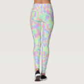 Groovy Boho Hippie Bright Pastel Regenboog Marmer Leggings (Achterkant)