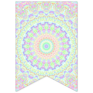 Groovy Boho Hippie Rainbow Mandala Vlaggetjes