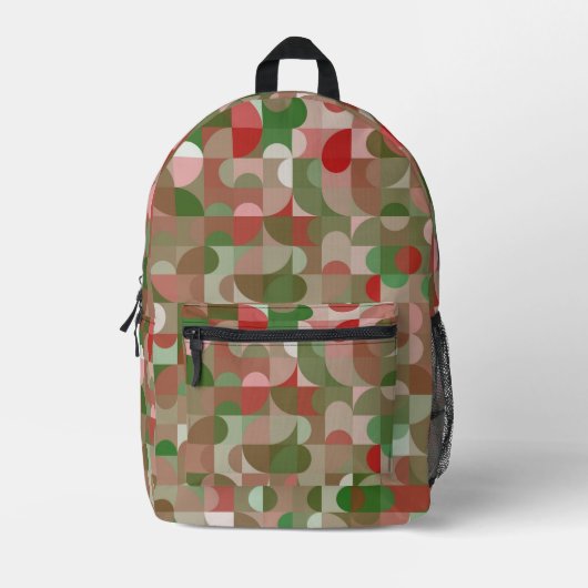 Groovy Boho Mod Retro Geometric Kerstmis Bedrukte Rugzak (Voorkant)