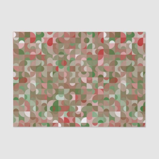 Groovy Boho Mod Retro Geometric Kerstmis Tissuepapier (Voorkant)