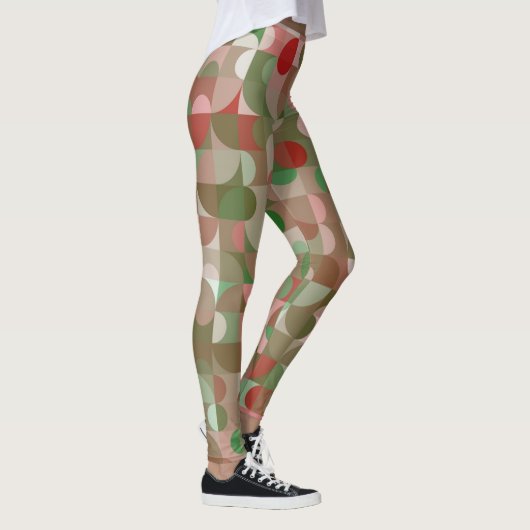 Groovy Boho Mod Retro Geometrische kerstLeggings Leggings (Rechts)