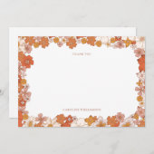 Groovy Boho Oranje Bloem Bruiloft Bridal Shower Aa Bedankkaart (Voorkant / Achterkant)