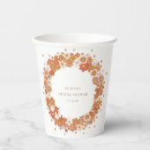 Groovy Boho Oranje Bloem Bruilofts Bruidsshower Aa Papieren Bekers (Voorkant)