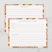 Groovy Boho Oranje Wilde Bloem Douche Recept Kaart (Voorkant / Achterkant)