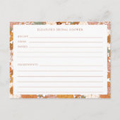 Groovy Boho Oranje Wilde Bloem Douche Recept Kaart (Voorkant)