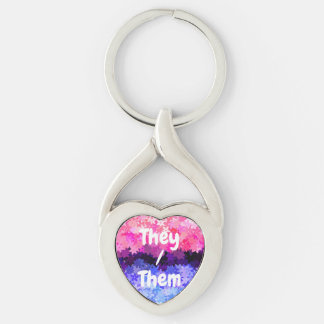 Groovy Boho Quirk Retro Bloem Omniseksueel Pride Sleutelhanger
