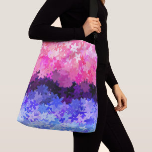 Groovy Boho Quirky Retro Bloemige Omniseksuele Pri Crossbody Tas