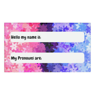 Groovy Boho Quirky Retro Bloemige Omniseksuele Pri Naambadge