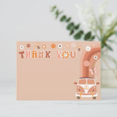 Groovy Boho Retro Hippie Dank je wel Kaarten (Staand voorkant)