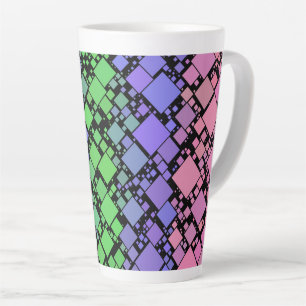 Groovy Boho Retro Mod Geometrische Trigender Pride Latte Mok