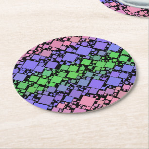 Groovy Boho Retro Mod Geometrische Trigender Pride Ronde Kartonnen Onderzetter