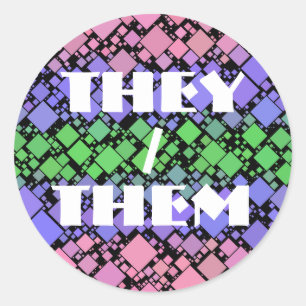 Groovy Boho Retro Mod Geometrische Trigender Pride Ronde Sticker
