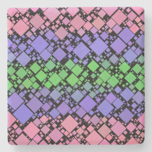 Groovy Boho Retro Mod Geometrische Trigender Pride Stenen Onderzetter
