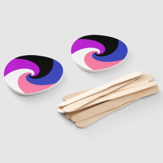 Groovy Boho Spiraal Abstract Genderfluid Pride Fla Handwaaier (Niet-gemonteerd)