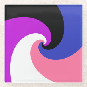 Groovy Boho Spiraal Abstract Genderfluid Pride Vla Glazen Onderzetter
