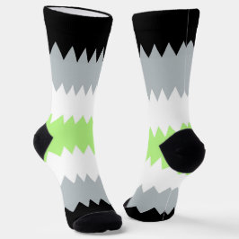 Groovy Boho ZigZag Abstract Agender Pride Vlag Sokken