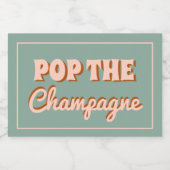 Groovy Bold Blauw Roze Rood Bruidsmeisje Voorstel Sparkling Wijnetiket (Enkel label)