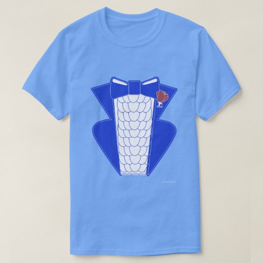 Groovy Bold Blue Tuxedo Style T-shirt (Design voorkant)