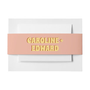 Groovy Bold Groen Geel Rood Funky Bruiloft Uitnodigingen Wikkel