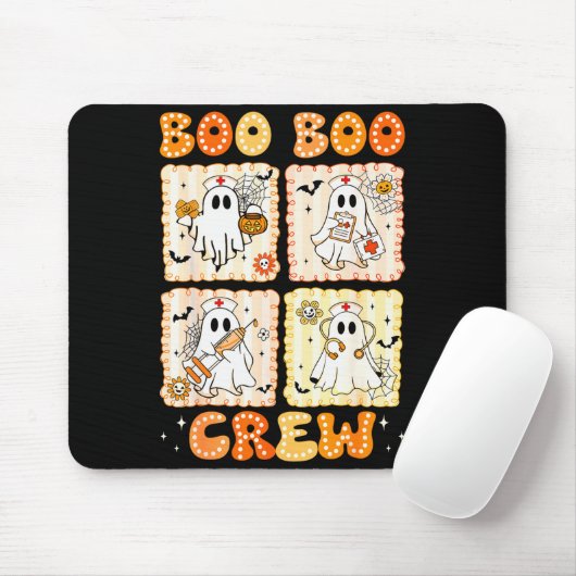 Groovy Boo Boo Crew Nurse Funny Ghost Women Hallow Muismat (Met muis)