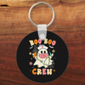 Groovy Boo Boo Crew Nurse Halloween Cute Ghost Wom Sleutelhanger (Voorkant)