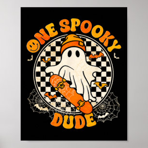 Groovy Boo Schaats One Spooky Dude Halloween Boys Poster