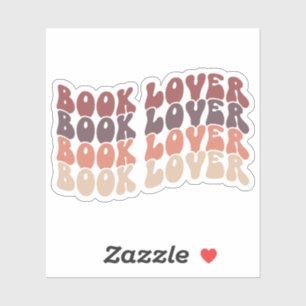 Groovy Book Lover Muted Multicolored Retro Vinyl Sticker