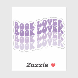 Groovy Book Lover Paarse veelkleurige Retro Vinyl Sticker
