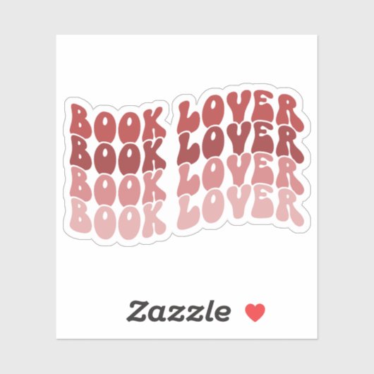 Groovy Book Lover Rood Veelkleurig Retro Vinyl Sticker (Vel)