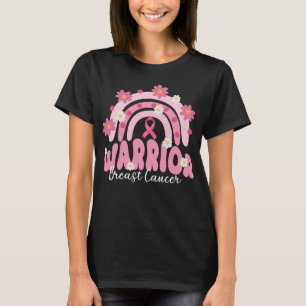Groovy borstkanker krijger regenboogbloem t-shirt