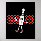 Groovy Bowling Pin Peace Retro Bowler Boys Kinder  Poster (Voorkant)