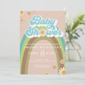 Groovy Boy Baby shower Invitation Kaart (Staand voorkant)