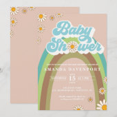 Groovy Boy Baby shower Invitation Kaart (Voorkant / Achterkant)