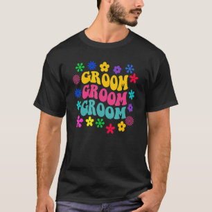 Groovy Bride Retro Groom Trendy Wedding Girls Tri T-shirt