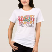 Groovy & Bright Retro Kerstdisco Glitter Ball Tri-Blend Shirt (Voorkant)